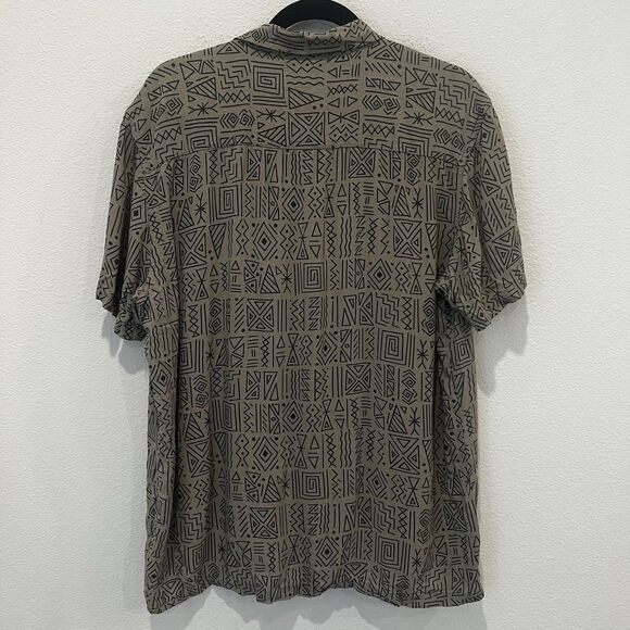 Vtg Fiorucci Button Up Shirt Sz Xl Aztec Native Viscose 90s - Picture 5 of 7
